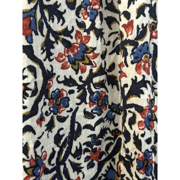 Cynthia Rowley Maxi Skirt Sz S Floral Shell Buttons Slit Front Tassel Flowy NWOT - Picture 7 of 10